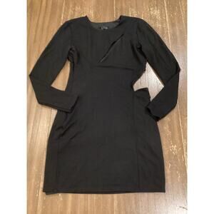 Revolve h:ours black long sleeve cutout fitted bodycon mini dress size medium